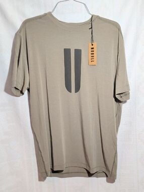 NOBULL Men's Taupe Short-Sleeve Logo Tee